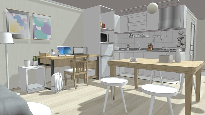 One Room (Sketchup) 3D Model