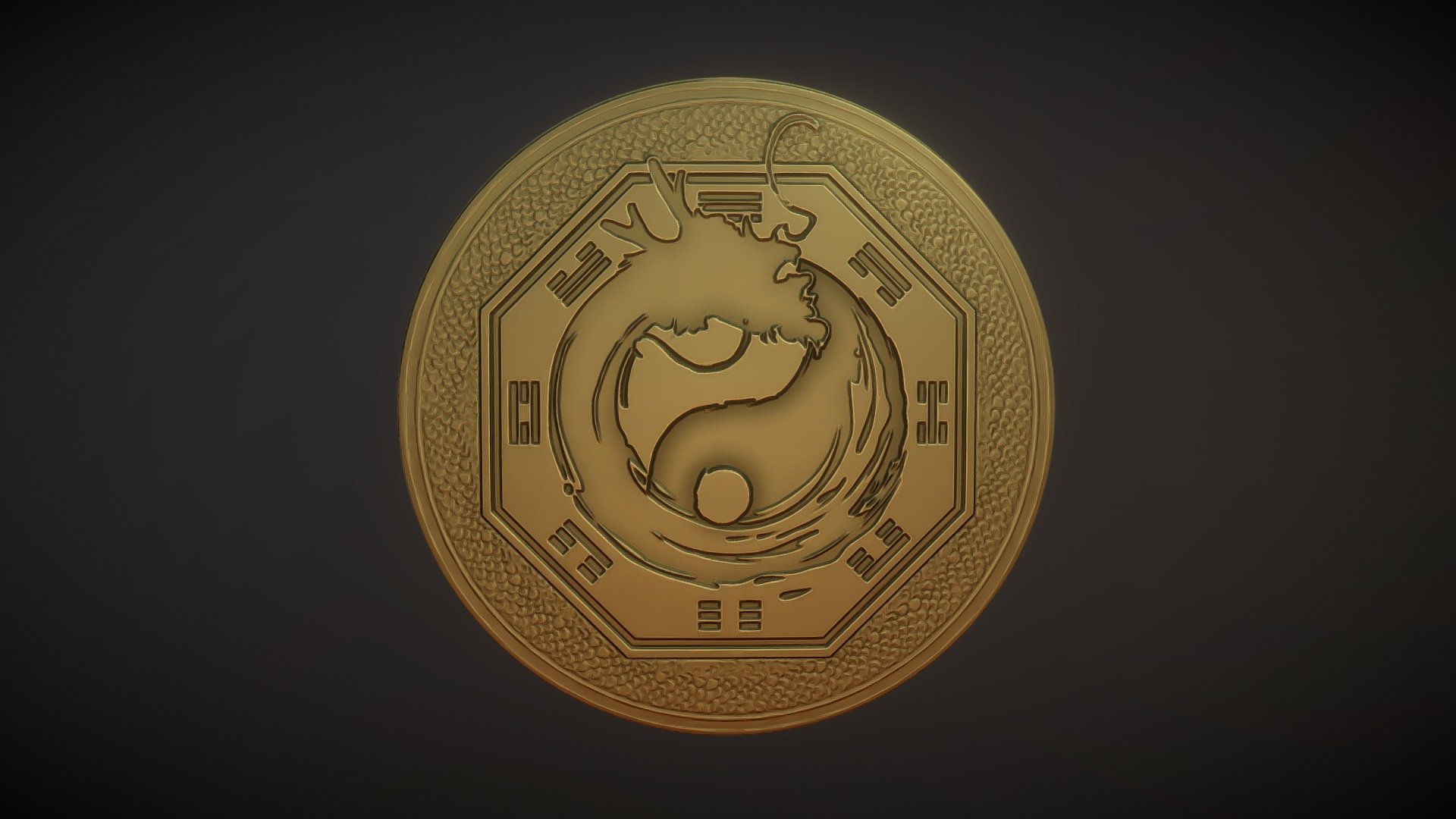 Tao Long Golden Token - 3D model by e.tosco [7cfa783] - Sketchfab