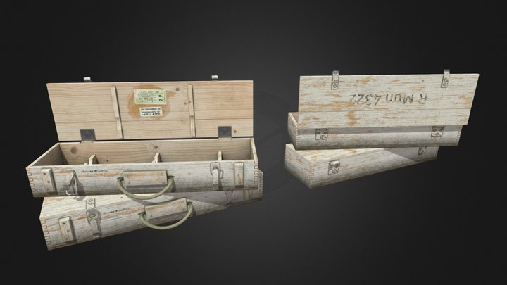 Wooden Crate for Panzerschreck 54's Rocket 3D Model