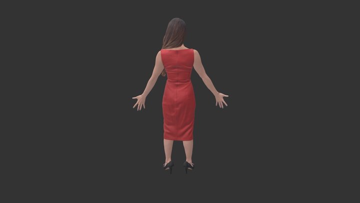 Woman_reddress_01_500k 3D Model