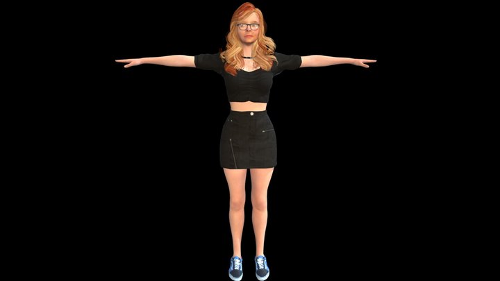 Free_model_female_secretary 3D Model