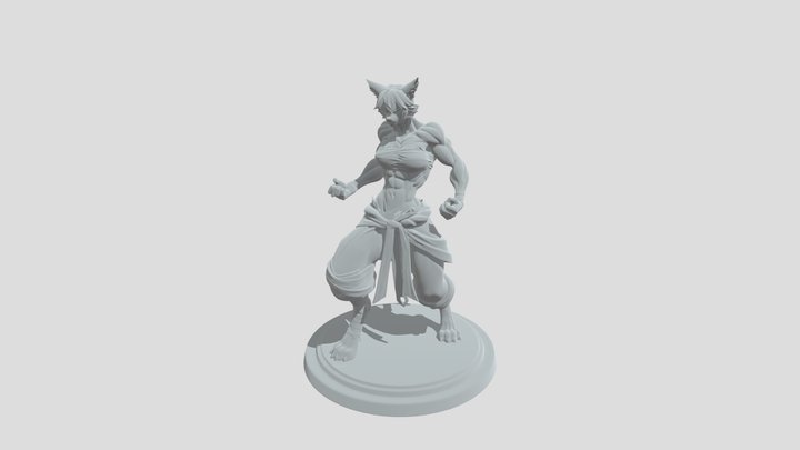 Crimson Wolf Warrior 3D Model