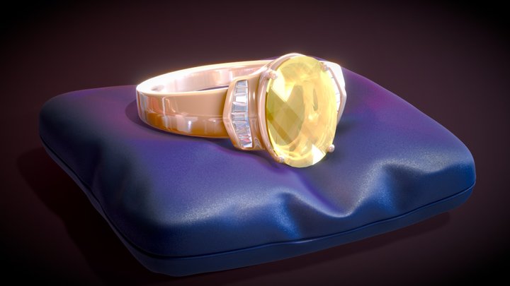 Ring with Citrine and white Topaz. – Modello 3D gratuito STL