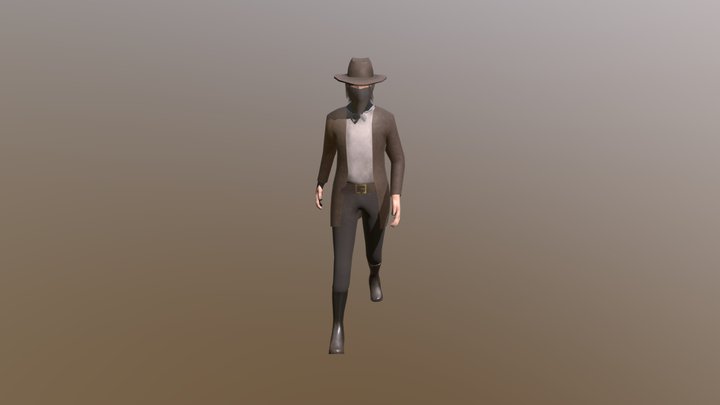 The Old West Mysterious Murderer 3D Model
