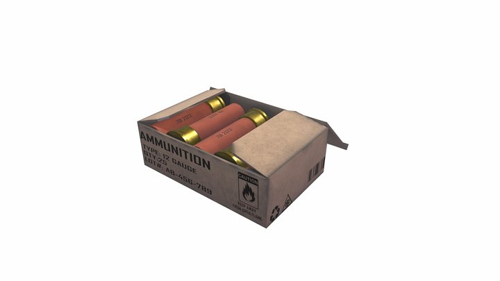 Shotgun Cartridge Box 3D Model
