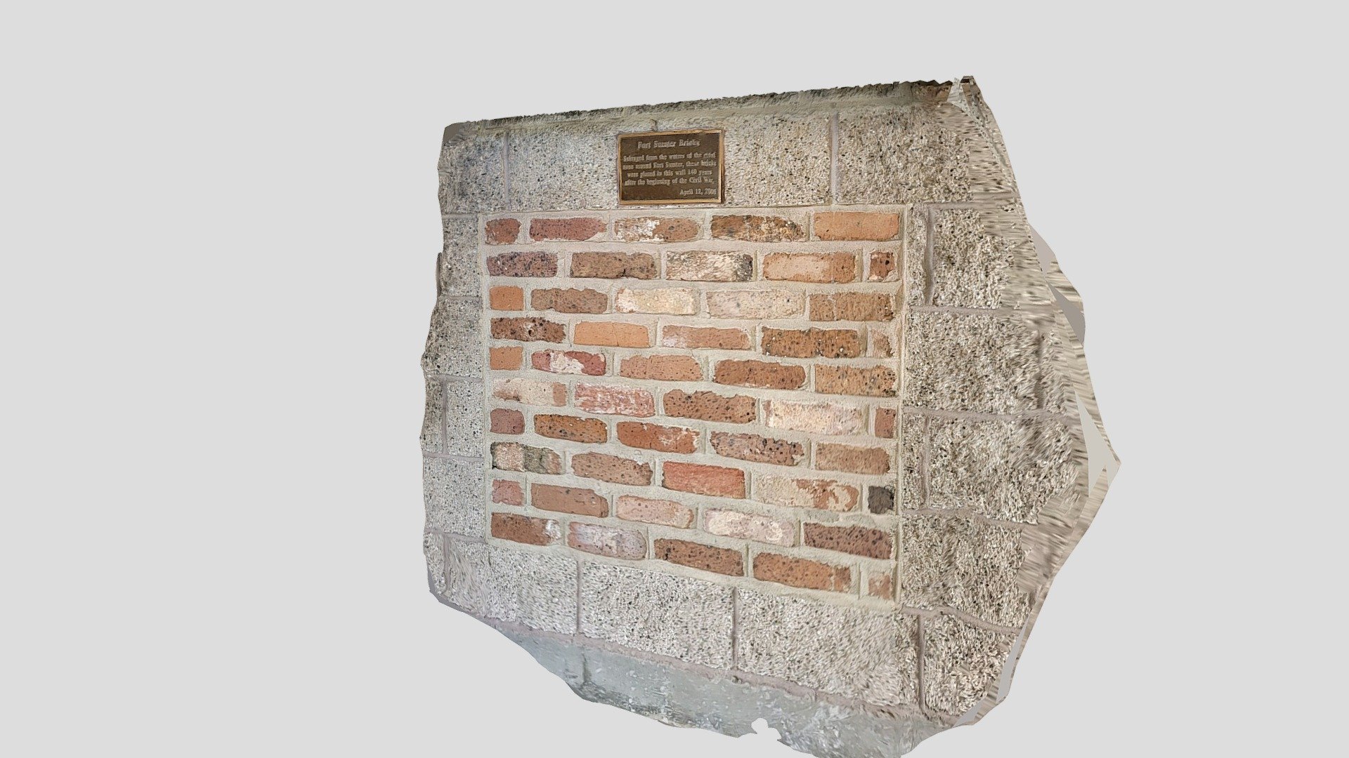 Wall with Salvaged Bricks from Fort Sumter