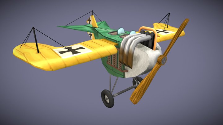 Stylized plane: Jeannin Stahltaube 1914 3D Model