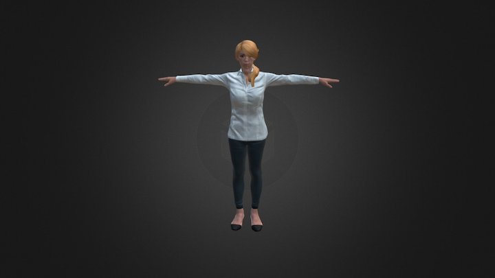Office Girl 3D Model