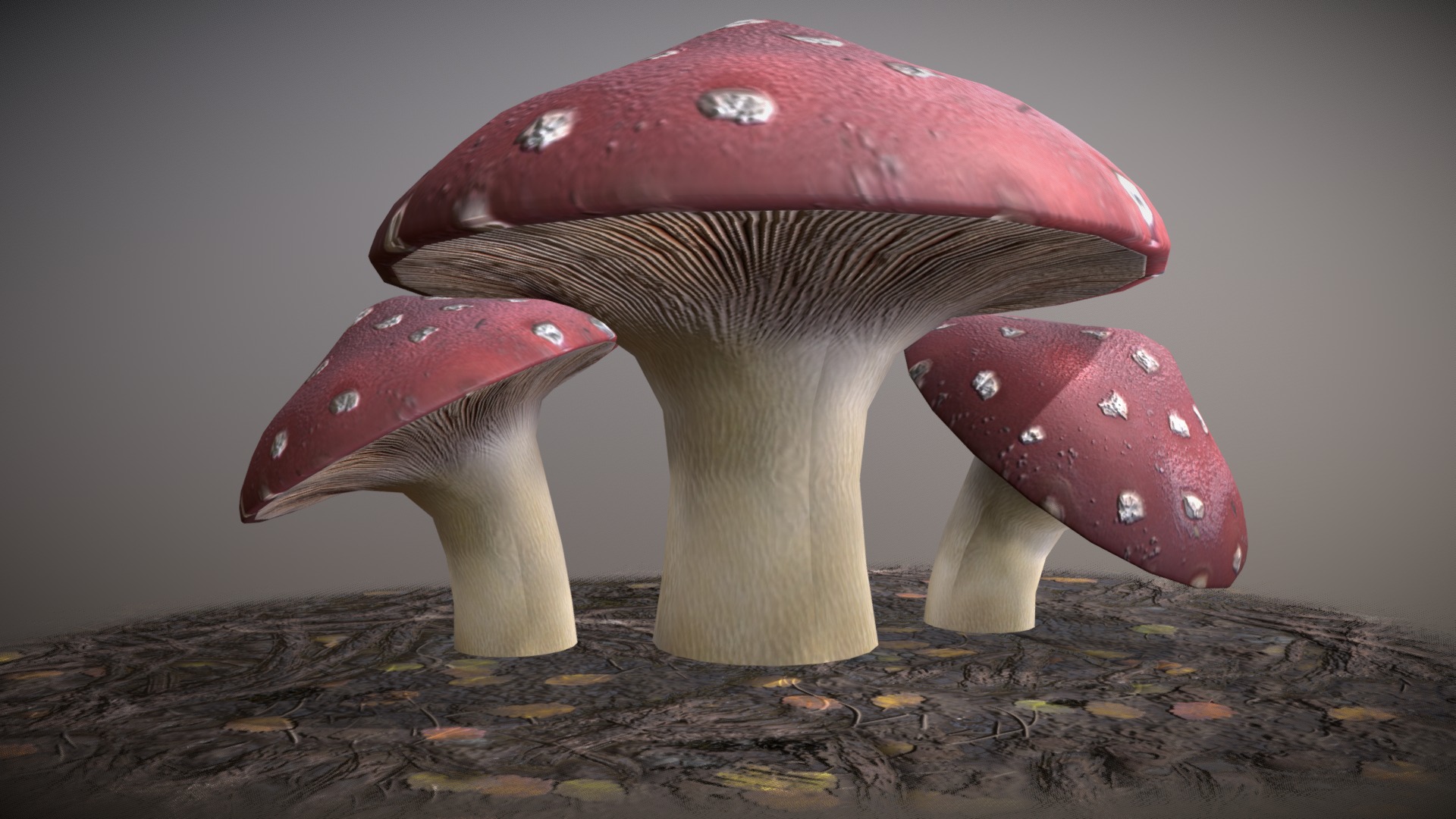 3D model Shroom High Poly - This is a 3D model of the Shroom High Poly. The 3D model is about a couple of mushrooms.