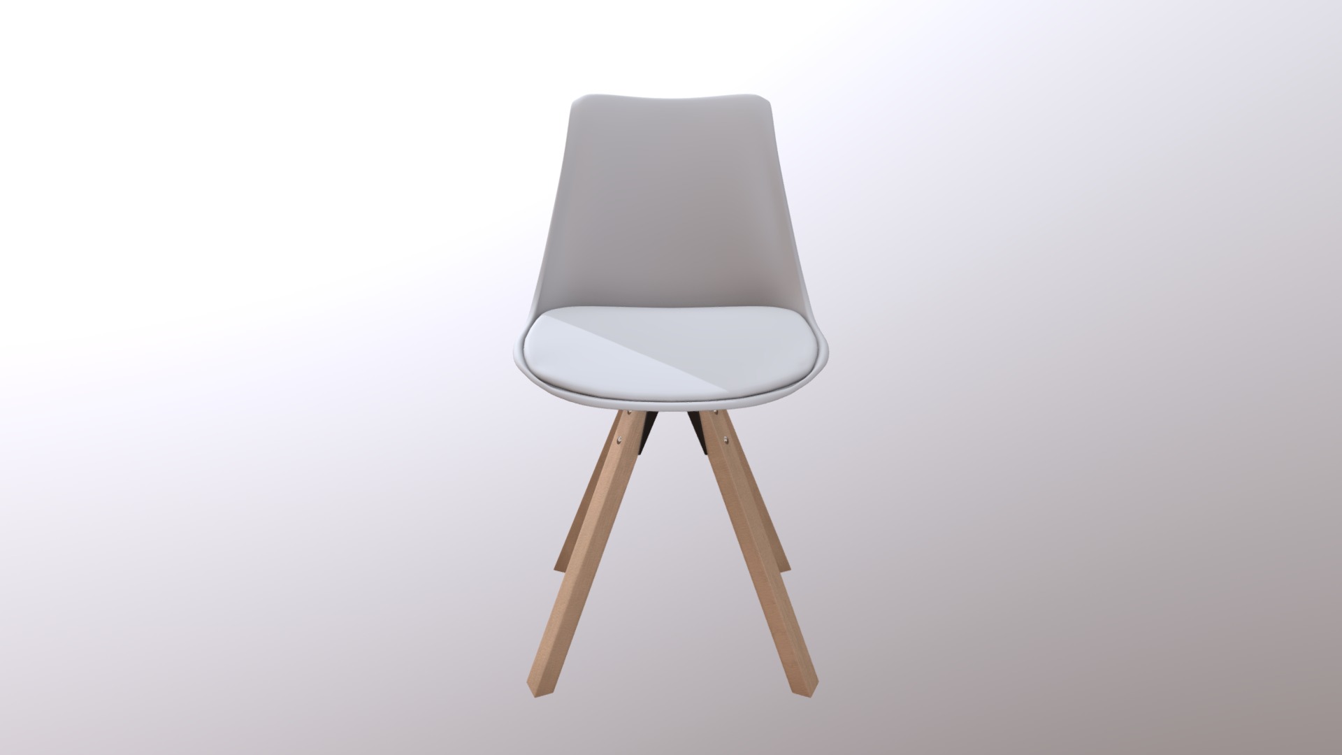 3D model Fashionable Kitchen Chair - This is a 3D model of the Fashionable Kitchen Chair. The 3D model is about a white chair with a wooden frame.