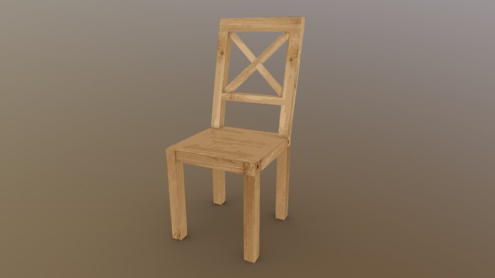 PSX Wooden Chair 3D Model