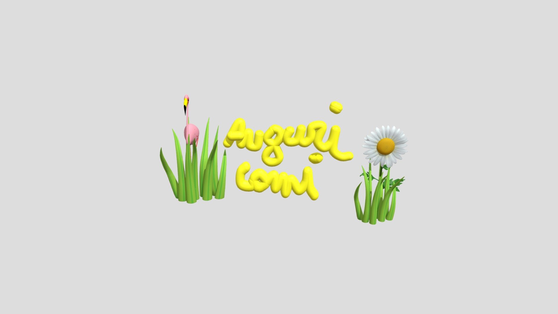 Progetto 3D Biglietto Auguri Glb