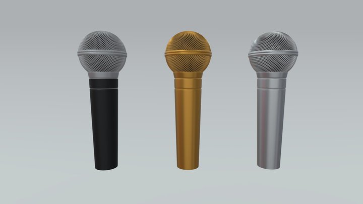 Cartoon Microphone 3D Model