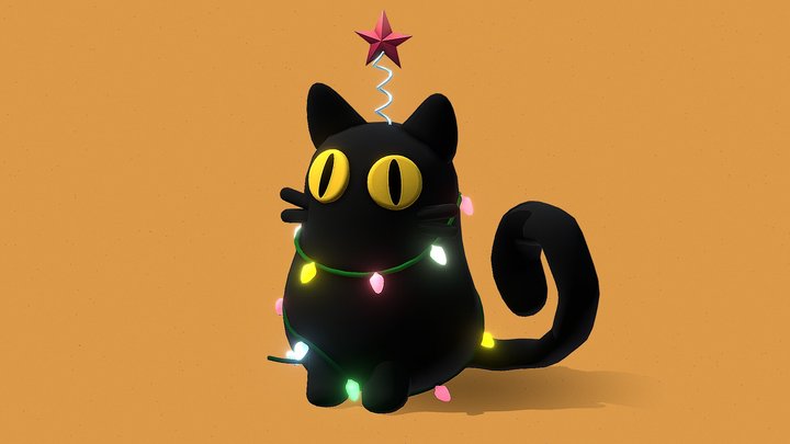 Christmas Tree Cat 3D Model