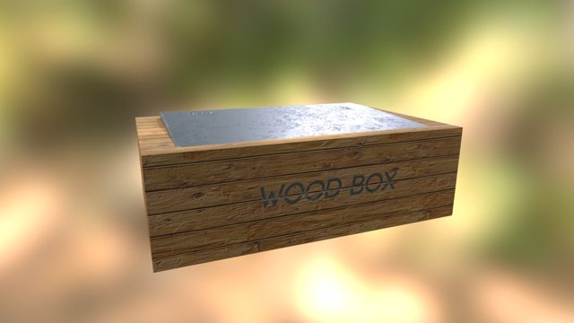 Wood Box With Texture 3D Model