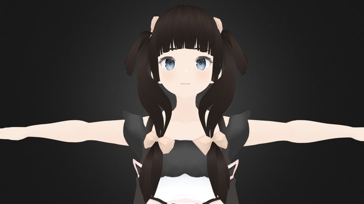3D Anime Character Girl for Blender 27 3D Model