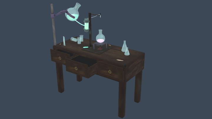 Lab Desk 3D Model