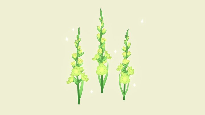 Stylised Gladiolus 3D Model