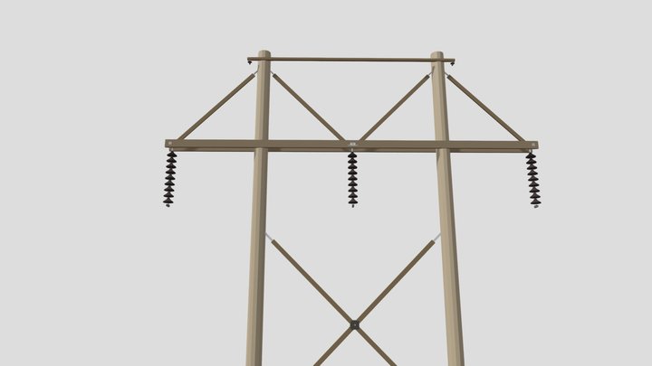 138kv Subtransmission Powerline 3D Model