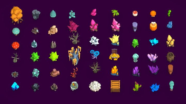 Stylized Nature Assets ( Low Poly) 3D Model