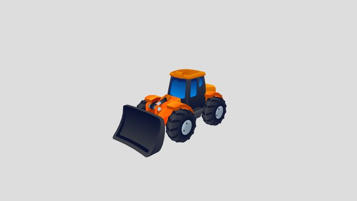 Low Poly Bulldozer 3D Model