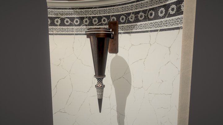 Old Sconce and Wall 3D Model
