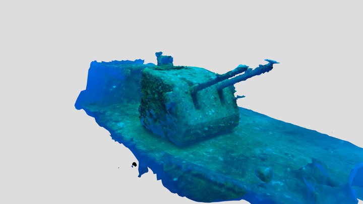 5" Guns on the wreck of the Saratoga 3D Model