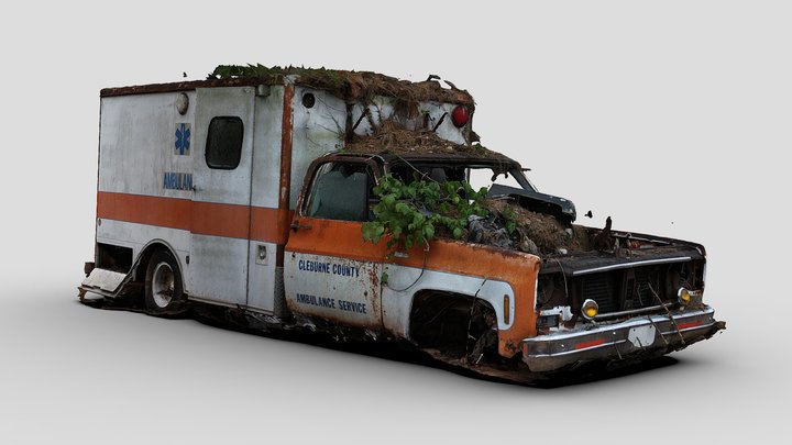 Overgrown Ambulance (Raw Scan) 3D Model