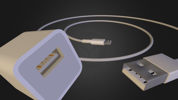 IPhone Charger Cube Cord 3D Model