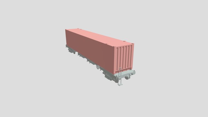 KiwiRail IAB Wagon with Curtain-Container 3D Model