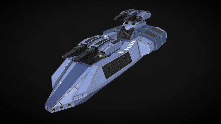Sci-Fi Frigate 3D Model