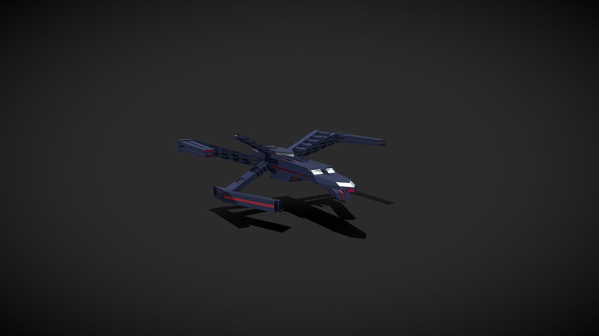 Low Poly Wolf Spaceship