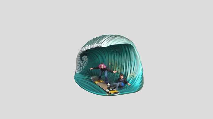 Surfing Funhouse Wave 3D Model