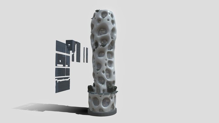 Organic Perforated Skyscraper 3d Model 3D Model