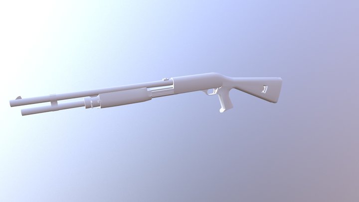 Lowpoly Benelli M3 Super 90 3D Model