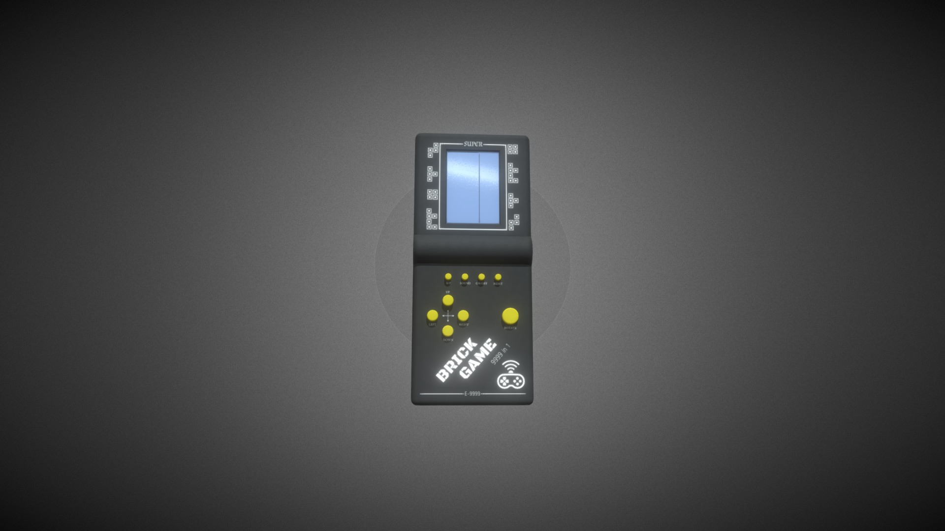 3D model Brick Game Console - This is a 3D model of the Brick Game Console. The 3D model is about a black and yellow electronic device.