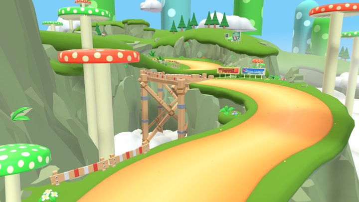 Mario Kart 8 Deluxe - Wii Mushroom Gorge 3D Model