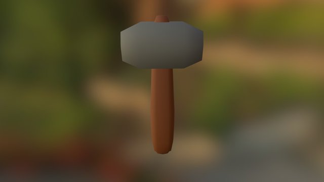 Hammer Low Poly 3D Model
