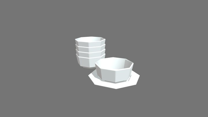 Cup & Saucer Model View 3D Model