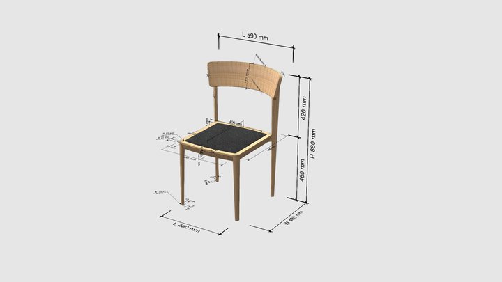 Collection003-B- Dinning Chair 3D Model