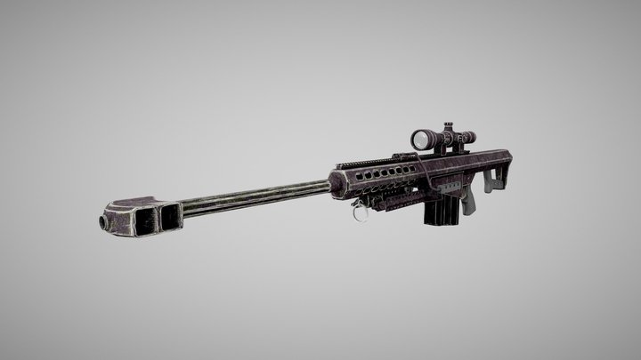 Barrett M82A1 Sniper Rifle 3D Model