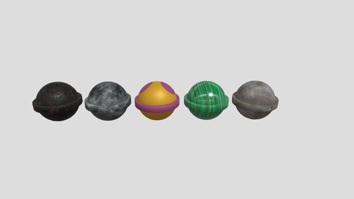 Textured Spheres 3D Model