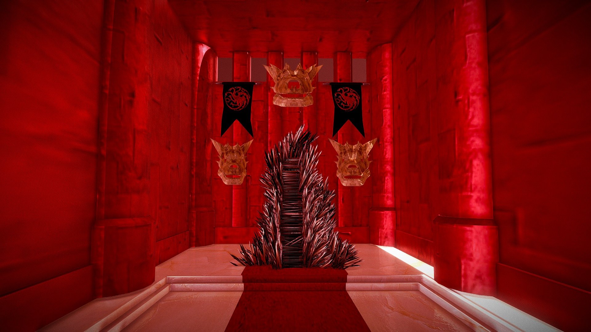 GAME of Thrones 3d cristallo ferro trono dopo istruzione con pavimento illuminati 