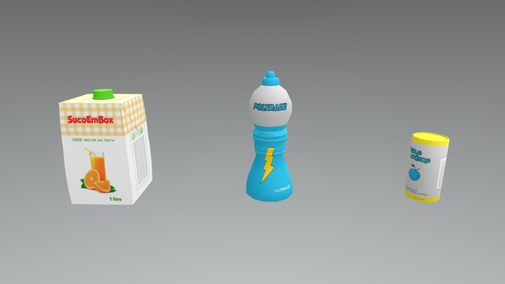 Bebidas Personagens 3D Model