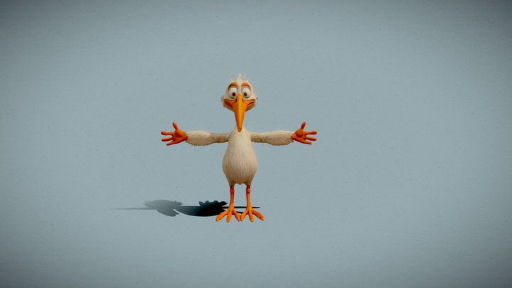 Feathered Pose 3D Model