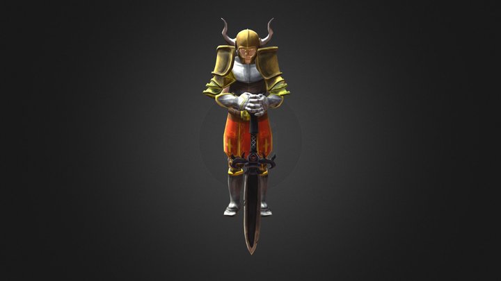 Paladin concept character hand painted 3D Model