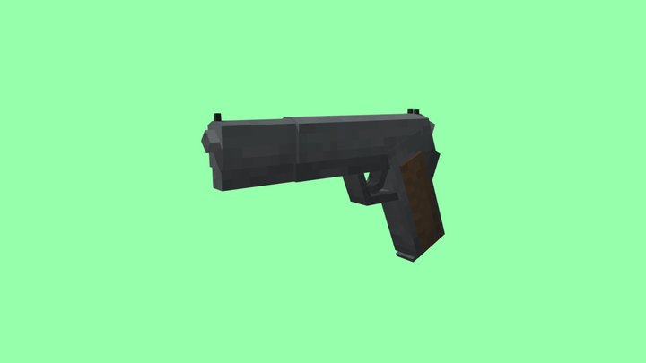 Minecraft 9mm Pistol 3D Model