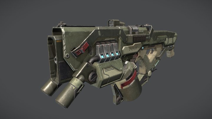 Sci-fi Plasma Gun 3D Model