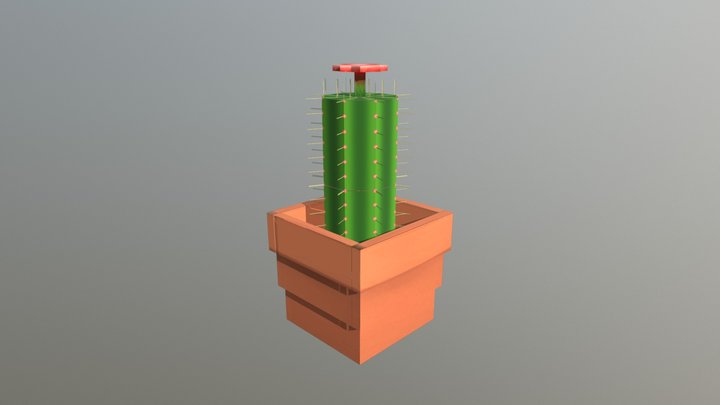flower_pot_cactus_c 3D Model
