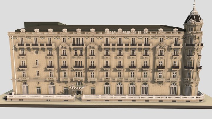 María Cristina Hotel, San Sebastián Minecraft. 3D Model